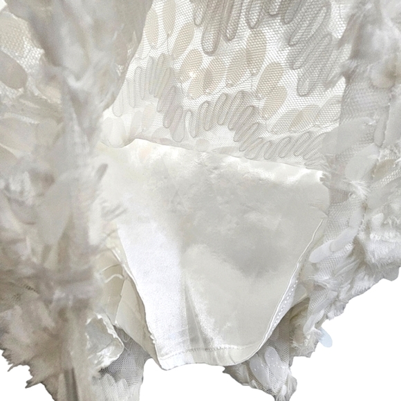 Nwot Just Me White Oval Sequined Spaghetti straps Cocktail Mini Dress - Picture 16 of 17